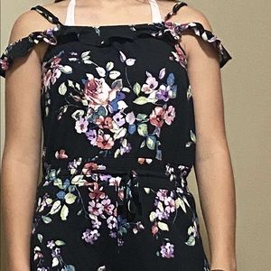 floral off the shoulder romper